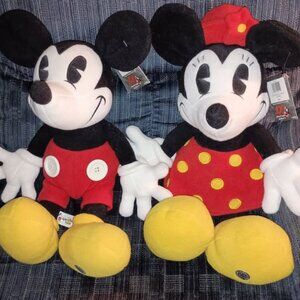Mickey and Minnie Mouse "100 Years of Magic" 15" Plush New With Tags